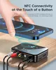 A hand is holding a smartphone over a Bluetooth audio adapter. Produktbild-Vorschau