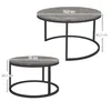 HOMCOM 2er-Set Couchtische ineinander steckbar, runder Produktbild-Vorschau 3