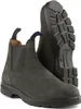 A pair of dark gray Chelsea boots are shown against a white background. One boot is upright, and the other is lying on its side, showing the sole. Voir les images du produit