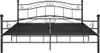 A black metal bed frame is shown against a white background. Náhled obrázku produktu