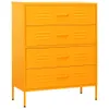A bright orange metal dresser with four drawers is shown against a white background. Anteprima dell’immagine prodotto