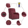 Massagesessel Elektrisch Weinrot Stoff , Klassische Sessel Produktbild-Vorschau 7