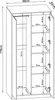 A diagram of an open wardrobe with dimensions shown. Produktbild-Vorschau