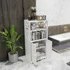 Badezimmerschrank mit Tür und offenes Fach 22x36x75cm Weiß Produktbild-Vorschau 7