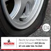 A close-up of a flat tire on a car wheel, with text overlays providing product information. Náhled obrázku produktu