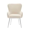A single beige armchair with silver legs on a white background. Náhled obrázku produktu