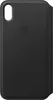 A black leather flip case for an iPhone, with the Apple logo embossed on the front. Produktbild-Vorschau