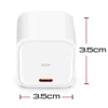 A white 65W USB-C power adapter with dimensions indicated. Náhled obrázku produktu