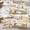 set di 2 tavolini con design in marmo e struttura in Anteprima dell’immagine prodotto 7