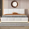 okwish LED Čalouněná postel 160 x 200 cm, laťkový rošt a Náhled obrázku produktu 1
