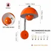 Alpinaluz Wandleuchte SETBUL Orange aus Metall, Retro Produktbild-Vorschau 6