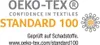 The image displays the OEKO-TEX STANDARD 100 certification logo and text. Produktbild-Vorschau