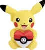 A plush toy of the character Pikachu from Pokemon, holding a heart-shaped Poke Ball. Anteprima dell’immagine prodotto