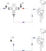 Diagram showing the plumbing connections for a bidet hand shower set. Náhled obrázku produktu