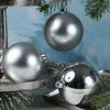 Christbaumkugel - Weihnachtsbaumkugel - bruchfest - D: 10cm - glänzend und matt - silber - 4er Set Produktbild-Vorschau