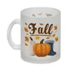 Fall Jahreszeit Herbst Glas Tasse mit Kürbis und Laub Produktbild-Vorschau 2