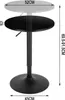 WOLTU Bartisch, MDF Metall, Schwarz, rund, höhenverstellbar Produktbild-Vorschau 3