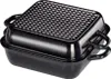 A black roasting pan with a textured lid and handles, shown from a diagonal angle against a white background. Náhľad obrázku produktu