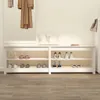 vidaXL Schuhbank Weiß 160x36,5x50 cm Massivholz Kiefer Produktbild-Vorschau 9