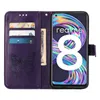 OPPO Realme 8 Pouzdro, Motýlí Reliéf Flip Kožené Pouzdro s Náhled obrázku produktu 4