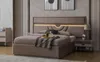 Doppelbett Schlafzimmer Bett Nachttische Beige Set 3tlg Produktbild-Vorschau 3