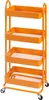 An orange four-tier rolling cart with mesh shelves. Náhled obrázku produktu