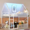 Kinder-Etagenbett im Hausdesign mit Rausfallschutz und Produktbild-Vorschau 3