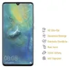 A smartphone screen displaying the time and date, with a list of product features and icons to the right. Produktbild-Vorschau