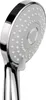 A close-up of a silver shower head with a white background. Produktbild-Vorschau