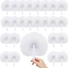 24x Weiße Papier Handfächer für Hochzeit Gäste & Deko Produktbild-Vorschau 1