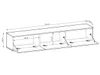 A line drawing diagram of a wall-mounted TV cabinet with dimensions indicated. Produktbild-Vorschau
