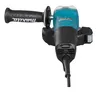 A top-down view of a Makita angle grinder. Voir les images du produit