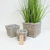 Rattan Pflanzkorb Set 3 Stück Natur – Übertopf / Blumentopf Produktbild-Vorschau 7
