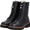 A pair of black lace-up boots with faux fur lining. Náhled obrázku produktu