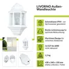 Nástěnná venkovní lampa IP44 bílá E27 sklo hliník námořní Náhled obrázku produktu 2