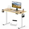 A standing desk with a computer monitor, keyboard, mouse, and accessories. Podgląd zdjęcia produktu