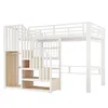 Flieks Etagenbett 140x200cm mit Treppe und Led, Jugendbett Produktbild-Vorschau 10