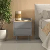 Table de chevet Vicco Velina Gris 48x58cm avec 2 tiroirs, Voir les images du produit 1