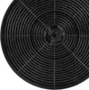 A close-up, top-down view of a black circular carbon filter. Produktbild-Vorschau