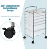 COSTWAY Rollcontainer mit 6 stapelbaren Schubladen, Mobiler Produktbild-Vorschau 4