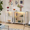 Vitrine 140x40x75cm Weiß mit Metallrahmen & 3-farbiger Produktbild-Vorschau 3