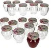 Mambocat Marmeladengläser 212ml 20er Set mit Holz-Herz Rot Produktbild-Vorschau 1