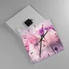 Wanduhr - Quadrat - Glasuhr - Blumen Rosa Vintage - 30x30cm Produktbild-Vorschau 2
