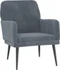 vidaXL Poltrona grigio scuro 62x79x79 cm in velluto Anteprima dell’immagine prodotto 1