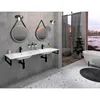 ARECA lavabo doppio in marmo fuso 161x51,5 cm, bianco Anteprima dell’immagine prodotto 2
