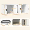 Katzenklo-Schrank Katzenhaus mit Tür Trennwand Produktbild-Vorschau 3