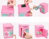 A collage of images showing how to use a pink electronic piggy bank. Náhľad obrázku produktu