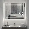 A modern bathroom with a large LED mirror above a sink. Náhled obrázku produktu