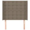 Kopfteil mit Ohren Taupe 93x16x118/128 cm Stoff Produktbild-Vorschau 3