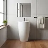 Lavabo freestanding rotondo in Vetroceramica bianco lucido Anteprima dell’immagine prodotto 1